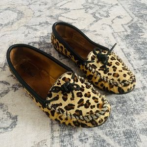 Minnetonka Leopard Calf Hair Moccasin